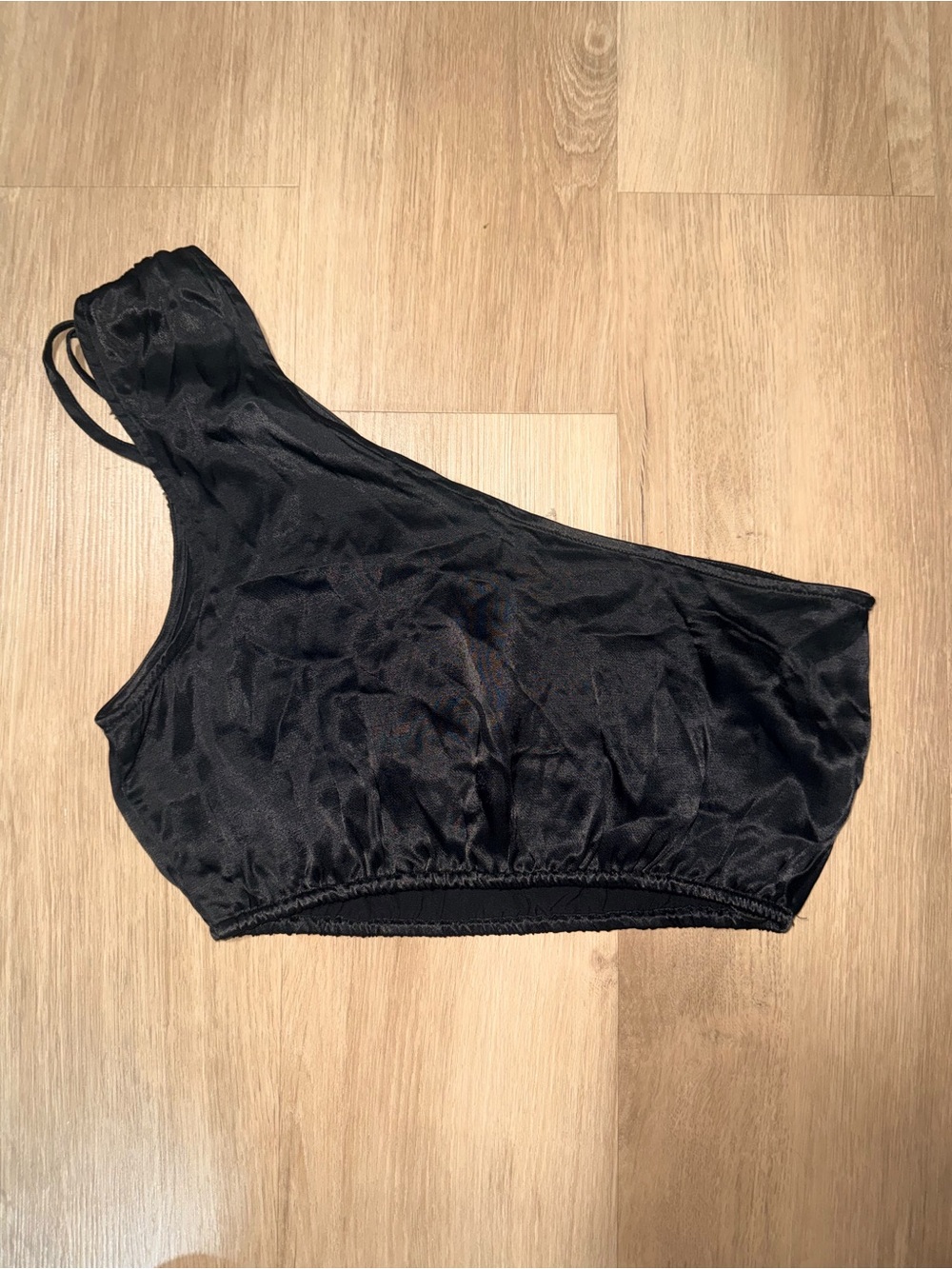 Forever 21 Black One-Shoulder Double-Strap Crop Top